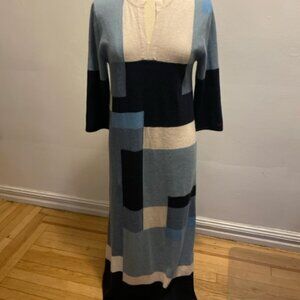 NWOT Frances Valentine wool blend maxi sweater dress in shades of blue